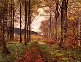 Hans Anderson Brendekilde A Woodland Landscape painting